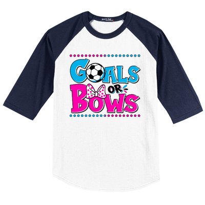 Cute Goals Or Bows Baby Gender Reveal Baseball Sleeve Shirt