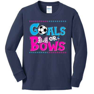 Cute Goals Or Bows Baby Gender Reveal Kids Long Sleeve Shirt