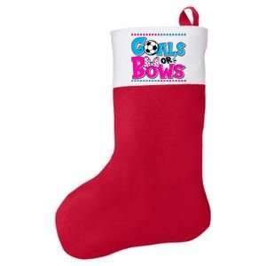 Cute Goals Or Bows Baby Gender Reveal Felt Holiday Christmas Stocking