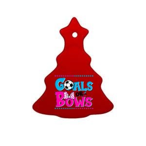 Cute Goals Or Bows Baby Gender Reveal Ceramic Tree Ornament