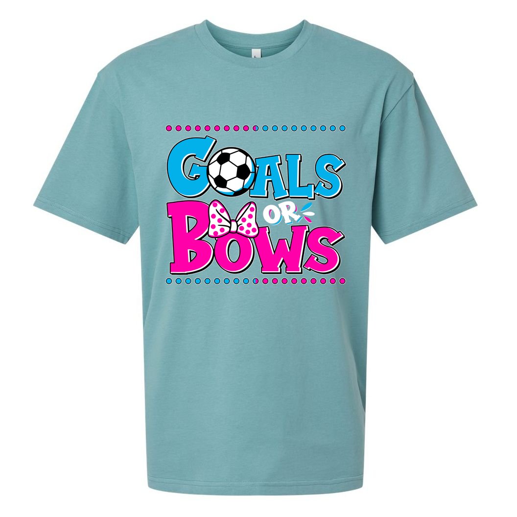 Cute Goals Or Bows Baby Gender Reveal Sueded Cloud Jersey T-Shirt
