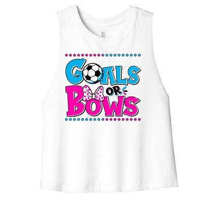 Cute Goals Or Bows Baby Gender Reveal Women's Racerback Cropped Tank