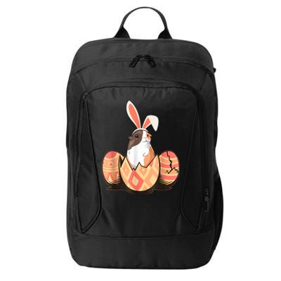 Cute Guinea Pig Easter Bunny Eggs Costume Easter Day City Backpack