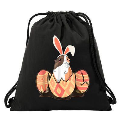 Cute Guinea Pig Easter Bunny Eggs Costume Easter Day Drawstring Bag