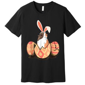 Cute Guinea Pig Easter Bunny Eggs Costume Easter Day Premium T-Shirt