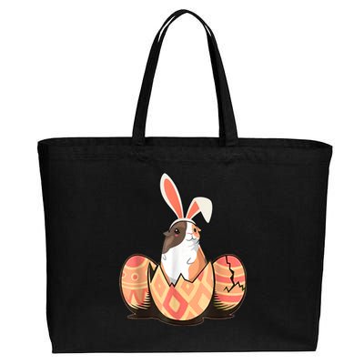 Cute Guinea Pig Easter Bunny Eggs Costume Easter Day Cotton Canvas Jumbo Tote