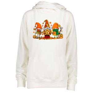 Cute Gnomes Pumpkin Fall Season Autumn Happy Thanksgiving Great Gift Womens Funnel Neck Pullover Hood