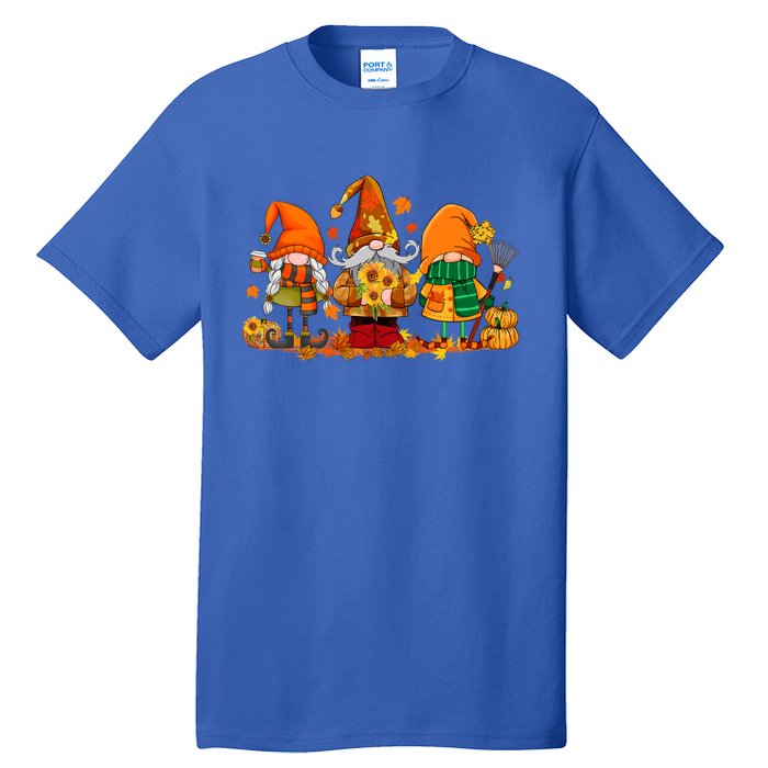 Cute Gnomes Pumpkin Fall Season Autumn Happy Thanksgiving Great Gift Tall T-Shirt