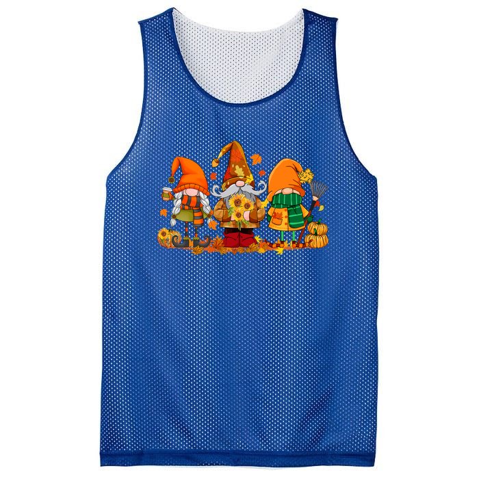 Cute Gnomes Pumpkin Fall Season Autumn Happy Thanksgiving Great Gift Mesh Reversible Basketball Jersey Tank