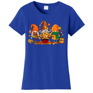 Cute Gnomes Pumpkin Fall Season Autumn Happy Thanksgiving Great Gift Women's T-Shirt