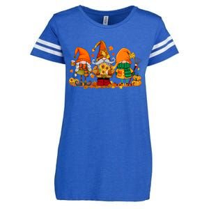 Cute Gnomes Pumpkin Fall Season Autumn Happy Thanksgiving Great Gift Enza Ladies Jersey Football T-Shirt