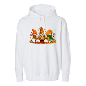 Cute Gnomes Pumpkin Fall Season Autumn Happy Thanksgiving Great Gift Garment-Dyed Fleece Hoodie