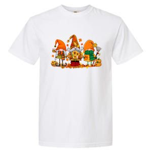 Cute Gnomes Pumpkin Fall Season Autumn Happy Thanksgiving Great Gift Garment-Dyed Heavyweight T-Shirt