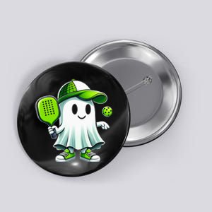 Cute Ghost Playing Pickleball Funny Pickleball Paddleball Button