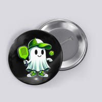 Cute Ghost Playing Pickleball Funny Pickleball Paddleball Button