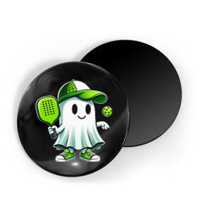 Cute Ghost Playing Pickleball Funny Pickleball Paddleball Magnet