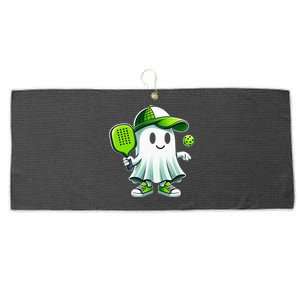 Cute Ghost Playing Pickleball Funny Pickleball Paddleball Large Microfiber Waffle Golf Towel