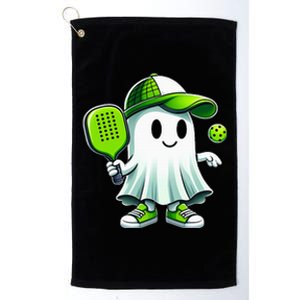 Cute Ghost Playing Pickleball Funny Pickleball Paddleball Platinum Collection Golf Towel