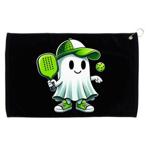 Cute Ghost Playing Pickleball Funny Pickleball Paddleball Grommeted Golf Towel