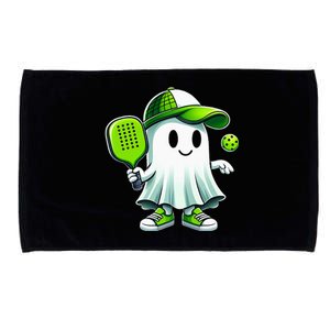 Cute Ghost Playing Pickleball Funny Pickleball Paddleball Microfiber Hand Towel