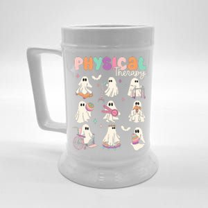 Cute Ghost Physical Therapy PT Physical Therapist Halloween Beer Stein