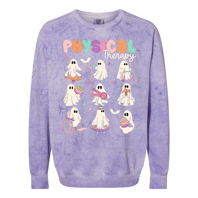 Cute Ghost Physical Therapy Pt Physical Therapist Halloween Colorblast Crewneck Sweatshirt