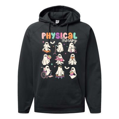 Cute Ghost Physical Therapy Pt Physical Therapist Halloween Performance Fleece Hoodie