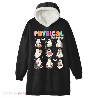 Cute Ghost Physical Therapy Pt Physical Therapist Halloween Hooded Wearable Blanket