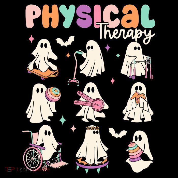 Cute Ghost Physical Therapy Pt Physical Therapist Halloween Flatbill Hat