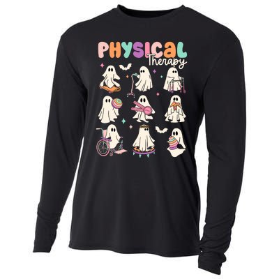 Cute Ghost Physical Therapy Pt Physical Therapist Halloween Cooling Performance Long Sleeve Crew