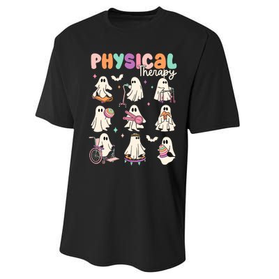 Cute Ghost Physical Therapy Pt Physical Therapist Halloween Performance Sprint T-Shirt