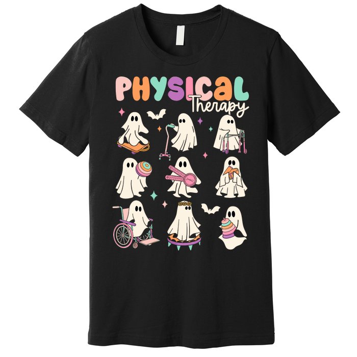 Cute Ghost Physical Therapy Pt Physical Therapist Halloween Premium T-Shirt