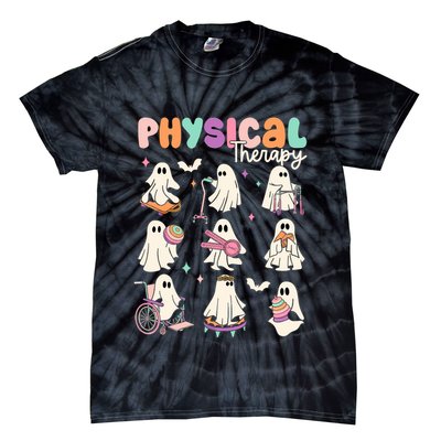 Cute Ghost Physical Therapy Pt Physical Therapist Halloween Tie-Dye T-Shirt