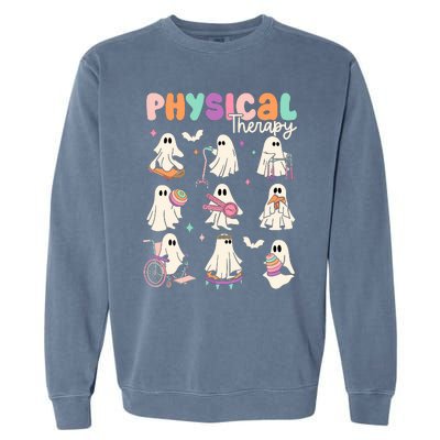 Cute Ghost Physical Therapy Pt Physical Therapist Halloween Garment-Dyed Sweatshirt