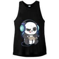 Cute Gaming Panda Video Game Computer Player Videogame PC Ladies PosiCharge Tri-Blend Wicking Tank