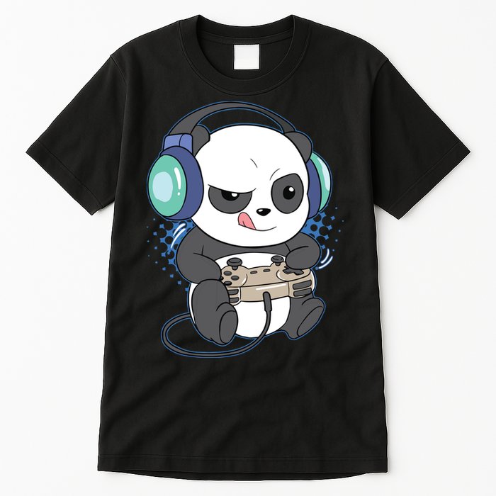 Cute Gaming Panda Video Game Computer Player Videogame PC Tall T-Shirt