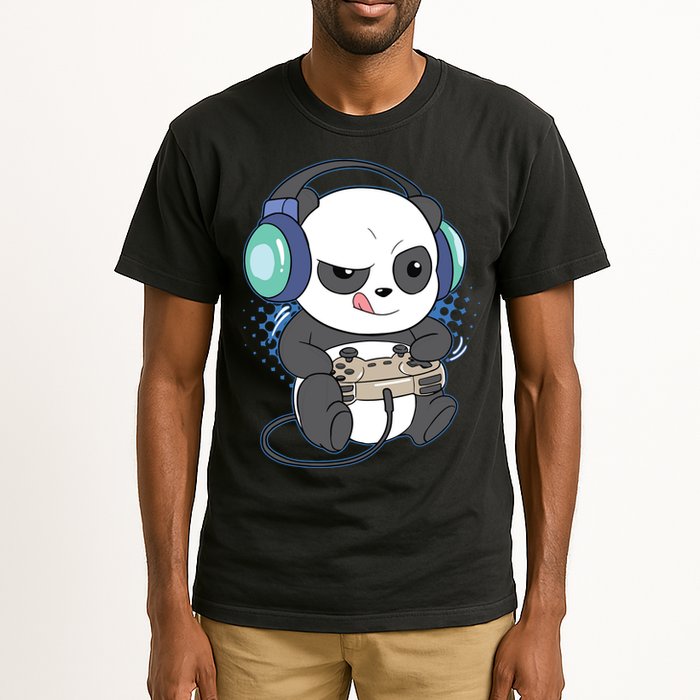 Cute Gaming Panda Video Game Computer Player Videogame PC Tall T-Shirt