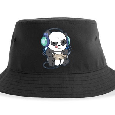 Cute Gaming Panda Video Game Computer Player Videogame PC Sustainable Bucket Hat
