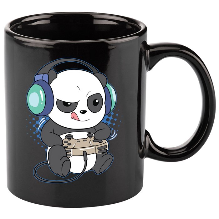 Cute Gaming Panda Video Game Computer Player Videogame PC 11oz C Handle Ceramic Mug