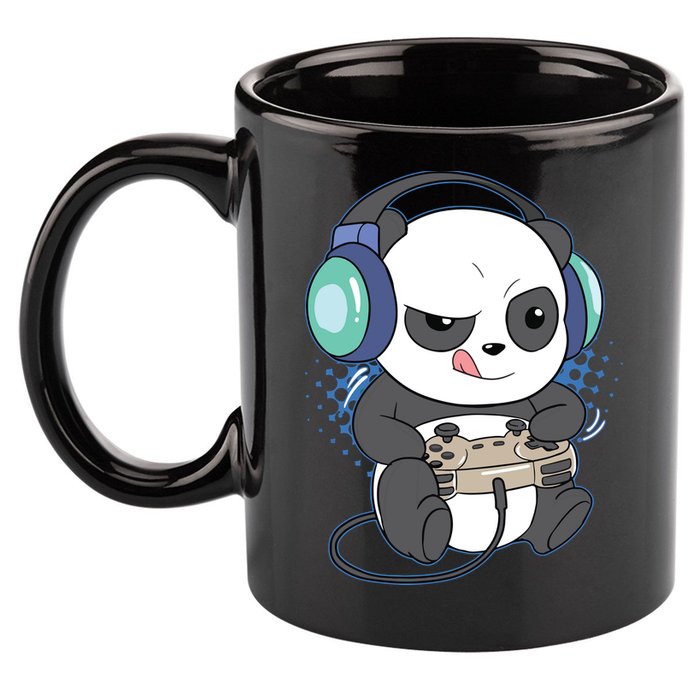 Cute Gaming Panda Video Game Computer Player Videogame PC 11oz C Handle Ceramic Mug