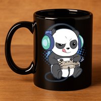 Cute Gaming Panda Video Game Computer Player Videogame PC 11oz C Handle Ceramic Mug