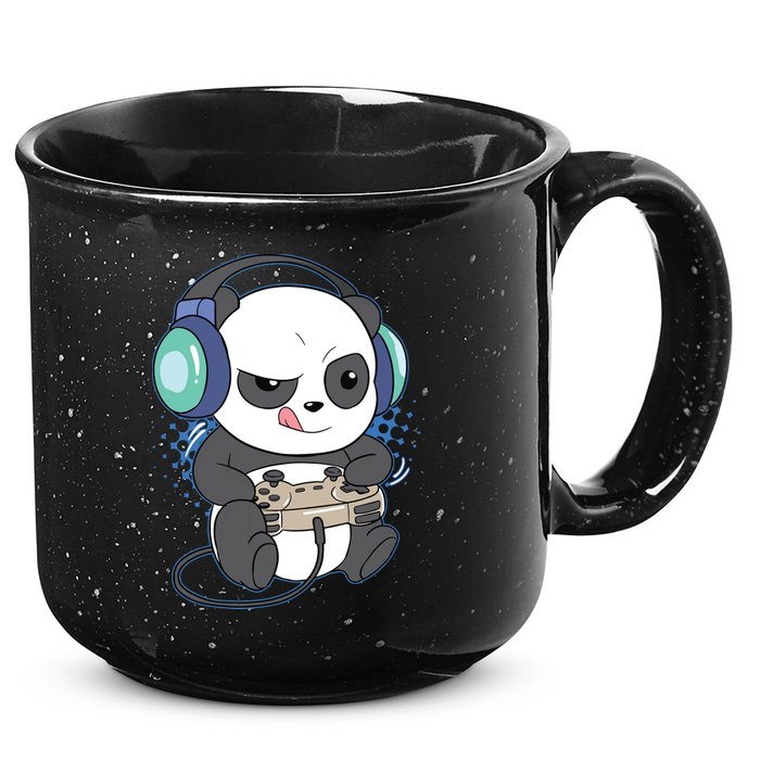 Cute Gaming Panda Video Game Computer Player Videogame PC 15oz Campfire Ceramic Mug