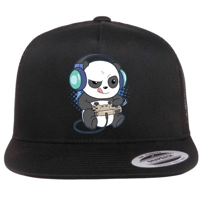 Cute Gaming Panda Video Game Computer Player Videogame PC Flatbill Hat