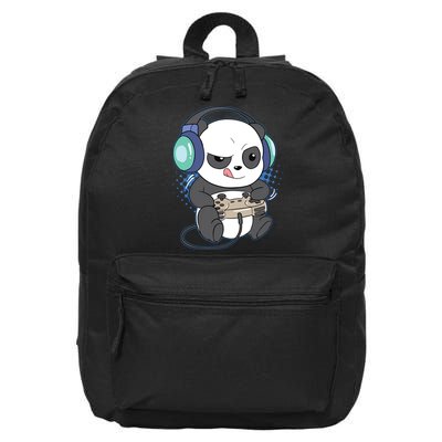 Cute Gaming Panda Video Game Computer Player Videogame PC 16 in Basic Backpack