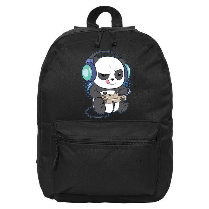 Cute Gaming Panda Video Game Computer Player Videogame PC 16 in Basic Backpack