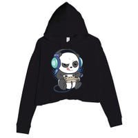 Cute Gaming Panda Video Game Computer Player Videogame PC Crop Fleece Hoodie