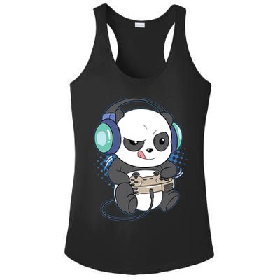 Cute Gaming Panda Video Game Computer Player Videogame PC Ladies PosiCharge Competitor Racerback Tank