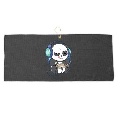 Cute Gaming Panda Video Game Computer Player Videogame PC Large Microfiber Waffle Golf Towel