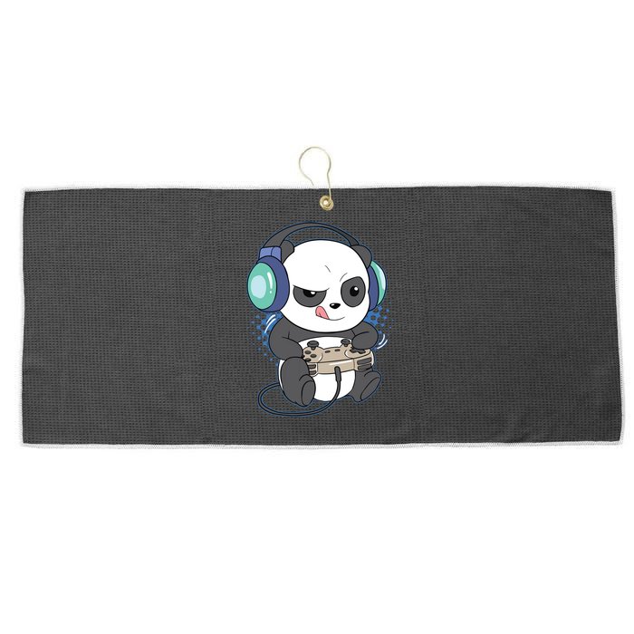 Cute Gaming Panda Video Game Computer Player Videogame PC Large Microfiber Waffle Golf Towel