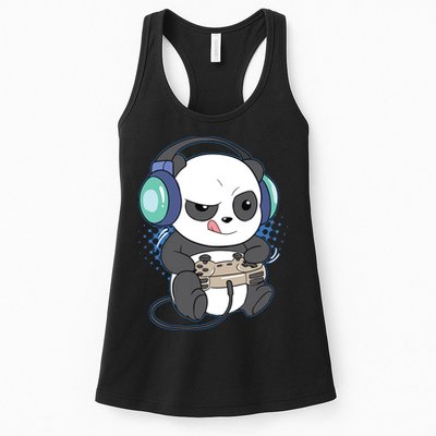 Cute Gaming Panda Video Game Computer Player Videogame PC Womens Tank Top